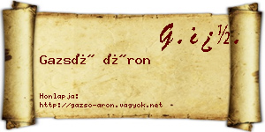 Gazsó Áron névjegykártya